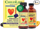 Childlife Essentials Immune Support Bundle - Contains Elderberry Super-Immune Softchew Gummies, Zinc Plus, & Vitamin C, Supports The Immune System, High In Antioxidants - Mixed Flavors (1 Bundle)