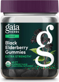 Gaia Herbs Black Elderberry (Sambucus Nigra) Extra Strength Gummies - Delicious Immune Support Supplement - Made With Certified Organic Black Elderberries For Immune System Support - 80 Gummies