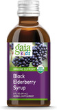 Gaia Herbs Gaiakids Black Elderberry Syrup - Delicious Immune Support Supplement For Kids - With Organic Black Elderberries And Honey - Usda Certified Organic Black Elderberry Syrup - 3 Fluid Ounces