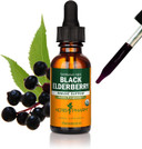 Herb Pharm Certified Organic Black Elderberry Liquid Extract For Immune System Support, Organic Cane Alcohol, 1 Oz