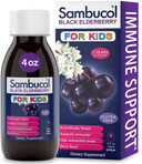 Sambucol Black Elderberry Syrup For Kids - Kids Elderberry Syrup, Added Vitamin C, Black Elderberry Syrup For Kids, Sambucus Elderberry Kids Syrup For Immune Support, Delicious Berry Taste - 4 Fl Oz4 Fl Oz (Pack Of 1)