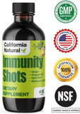 California Natural Immunity Shots 4Oz Bottle Opti-Zinc, Organic Ginger Root, Oregano Oil - Potent & Pure Immune System Booster - Immune System Support - 4Oz