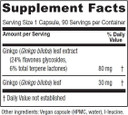 Vitanica Ginkgo Biloba Extract Supports Circulation And Cognitive Health, Standardized To 24% Flavone Glycosides, 6% Terpene Lactones, Vegan, Non-Gmo, Gluten Free, 90 Capsules