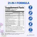 Arazo Nutrition Liver Cleanse Detox & Repair Formula  Milk Thistle Herbal Support Supplement: Silymarin, Beet, Artichoke, Dandelion, Chicory Root