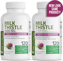 Bronson Milk Thistle Silymarin Marianum & Dandelion Root Liver Health Support, Antioxidant Support, Detox, 120 Capsules120 Count (Pack Of 1)