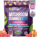 Ashwagandha & Lion'S Mane Supplement Gummies - Comprehensive Mushroom Supplement For Cognitive & Immune Support, Vegan Blend With Reishi, Cordyceps - Low Carb, 80 Organic Mushroom Gummies
