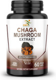 Chaga Mushroom Capsules 30% Polysaccharides - Organic Mushroom Supplement With Chaga Extract For Energy, Digestion, & Immune Support - Non-Gmo, 60 Veggie Caps