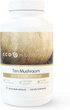 Econugenics Ten Mushroom Supplement 120 Capsules - Medicinal Mushroom Complex & Immune System Support - Reishi, Lions Mane, Cordyceps, Turkey Tail, Maitake, Shiitake