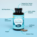 Four Sigmatic Calm Capsules | Vegan Stress Relief Supplement To Promote Positive Mood With Organic Ashwagandha Powder, Organic Reishi Mushroom, Tulsi (Holy Basil Extract), Vitamin B6 | 30 Servings