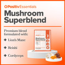O Positiv Organic Mushroom Superblend Capsules - Mushroom Supplement Complex With Reishi, Cordyceps & Lionã¢ÂS Mane - High-Density Adaptogenic Mushroom Extracts - 90 Servings, 3 Month Bulk Supply