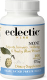 Eclectic Institute Raw Fresh Freeze-Dried Non-Gmo Noni | Antioxidant Blood Lipid Support | 100 Ct (375 Mg)