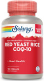 Solaray Red Yeast Rice Plus Coq-10 & No-Flush Niacin Vitamin B-3, Healthy Heart & Cardiovascular Support, Non-Irradiated & Citrinin Free, 60 Day Money Back Guarantee, 100 Servings, 100 Vegcaps100 Count (Pack Of 1)
