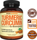 Arazo Nutrition Turmeric Curcumin With Bioperine 1300Mg With Black Pepper - Joint Support Nutritional Supplements - 100% Herbal Tumeric Root Capsules