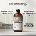 J Mac Botanicals Organic Sunflower Oil (16 Oz Glass Bottle) Usda Organic Certified 100% Pure Carrier Oil, Moisturizing & Nourishing For Skin, Face, Hair, Sunflower Oil For Skin, Sunflower Seed Oil