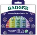Badger - Aromatherapy Balm Stick Variety Pack, Certified Organic, Cheerful Mind, Stress Soother, Focus, Headache Soother, Yoga & Meditation, Aromatherapy Oils, Essential Oil Rollers, 0.15 Oz (5 Pack)Variety Pack0.15 Ounce (Pack Of 5)