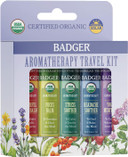 Badger - Aromatherapy Balm Stick Variety Pack, Certified Organic, Cheerful Mind, Stress Soother, Focus, Headache Soother, Yoga & Meditation, Aromatherapy Oils, Essential Oil Rollers, 0.15 Oz (5 Pack)Variety Pack0.15 Ounce (Pack Of 5)
