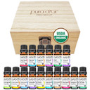 Pura D'Or Organic Essential Oils Set Of 16 10Ml Sweet16 Wood Box Gift Set, Pure Therapeutic Grade Aromatherapy, Fragrance, Home Diffuser (Lavender, Tea Tree, Eucalyptus, Lemon, Cedarwood, Ylang Ylang)0.33 Fl Oz (Pack Of 16) Pura D'Or Organic Essential Oils Set Of 16 10Ml Sweet16 Wood Box Gift Set, Pure Therapeutic Grade Aromatherapy, Fragrance, Home Diffuser (Lavender, Tea Tree, Eucalyptus, Lemon, Cedarwood, Ylang Ylang)0.33 Fl Oz (Pack Of 16)