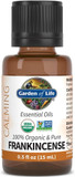 Garden Of Life Essential Oil, Frankincense 0.5 Fl Oz (15 Ml), Usda Organic & Pure, Clean, Undiluted & Non-Gmo - For Diffuser, Aromatherapy, Meditation, Skincare - Calming, Uplifting, Soothing