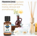 Garden Of Life Essential Oil, Frankincense 0.5 Fl Oz (15 Ml), Usda Organic & Pure, Clean, Undiluted & Non-Gmo - For Diffuser, Aromatherapy, Meditation, Skincare - Calming, Uplifting, Soothing