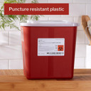 Mckesson Prevent Biohazard Infectious Waste Sharps Container - Plastic, Horizontal Entry, Translucent Sliding Lid - Red, 2 Gal, 7 In X 10 1/2 In X 10 1/4 In, 20 Count