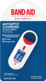 Band-Aid Brand Antiseptic Cleansing To-Go-Spray, First Aid Antiseptic Spray Relieves Pain & Kills Germs Anywhere, Benzalkonium Cl Antiseptic & Pramoxine Hcl Topical Analgesic, 26 Fl. Oz0.26 Fl Oz (Pack Of 1)
