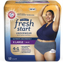 Fitright Fresh Start Incontinence And Postpartum Underwear For Women, Xl, Blue (12 Count) Ultimate Absorbency, Disposable Underwear With The Odor-Control Power Of Arm & Hammer
