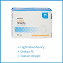 Mckesson Classic Briefs, Incontinence, Light Absorbency, Medium, 24 Count, 1 Packmedium