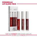 Mirabella Moisturizing Lip Gloss Trio Set, Berry (Perfect Red, Wineberry, Razzmatazz) - Colored Lip Gloss for Women - Glossy, Non-Sticky, & Shiny Makeup Lip Gloss Pack - Lip Oil Hydrating Lip GlossBerry