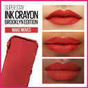Maybelline Super Stay Ink Crayon Lipstick Makeup, Precision Tip Matte Lip Crayon With Built-In Sharpener, Longwear Up To 8Hrs, Make Moves, Red Nude, 1 Countmake Moves