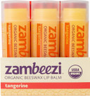 Zambeezi Organic, Fair Trade Beeswax Lip Balm - Tangerine 3 Pack - Ethically Sourced