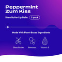 Zum Peppermint Kiss Stick (Pack Of 3) With Certified Organic Sunflower Seed Oil, Beeswax, Shea Butter, Pure Essential Oils, Candelila Wax, Vitamin E And Honey, 0.15 Oz
