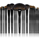 Shany Makeup Brushes Studio Quality Total Pro Make Up Brush Set With Leather Pouch- Foundation Brush, Powder Brush, Eyeshadow Brush, Concealer Brush, Liner Brush And More. 24 Countblack