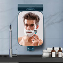 Touchbeauty 3X Shower Mirrors For Shaving With Razor Holder, Heldhand & 360 Degree Swivel, Larger Size 11" Blue Bathroom Accessories For Menblue