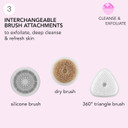 Skn By Conair Daily Glow Sonic Facial Cleansing Brush, All-In-One Facial Brush Includes 3 Interchangeable Attachments For Complete Cleansing, Exfoliation, And Rejuvenation