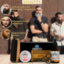 Beard Grooming Kit For Men | Beard Growth Kit With 100% Boar Beard Brush And Comb, Stainless Steel Trimming Beard Scissors, Moisturizing Beard Oil And Balm - Gift Sets For Men