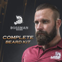 Bossman Complete Beard Kit - Men'S Beard Oil Jelly, Fortify Shower Conditioner, Balm, Mustache Wax And Comb - Beard Softener, Growth, Care And Grooming Products Kit (Stagecoach)