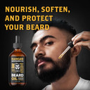 Leven Rose Spiced Sandalwood Beard Oil & Leave In Conditioner By Ranger Grooming Co, 100% Pure Natural Organic For Groomed Beards, Mustaches, And Moisturized Skin 1 Oz