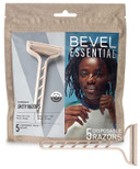 Bevel Essentials Disposable Safety Razors For Men, Double Edge Stainless Steel Blade Helps Prevent Nicks And Razor Bumps, Travel Essentials, 5 Count