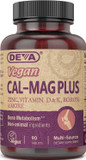 Deva Vegan Calcium Magnesium Supplement Plus, Zinc, Vitamin C, Vitamin D, Vitamin K, Boron, Sugar Free & Gluten Free, 90-Tablets