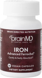 Dr Amen Brainmd Iron - 30 Capsules - Supports Energy Production, Cognitive Function & Gene Regulation - Gentle & Easily Absorbed - Gluten Free - 30 Servings