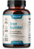 Natural Blood Builder Iron Supplements, 21Mg Iron Pills To Increase Energy, Metabolism & Digestion, Absorbs Quickly Vitamins Organic Nutrients (60 Capsules)