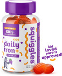 Squiggles Kids Daily Iron+ Gummies 100Ct. | All-Natural, Low Sugar, And Super Yummy | Daily Dose Of Iron + Boost Of Vitamins And Minerals