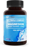 Bioemblem Triple Magnesium Complex | 300Mg Of Magnesium Glycinate, Malate, & Citrate For Muscles, Nerves, & Energy | High Absorption | Vegan, Non-Gmo | 90 Capsules