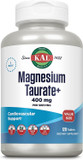 Kal Magnesium Taurate 400Mg Plus Coenzyme Vitamin B6, Chelated Magnesium Supplement, Healthy Muscle Function, Nerve And Heart Health Support, Gluten Free, Vegan, 60-Day Guarantee, 45 Serv, 90 Tablets