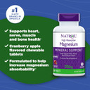 Natrol High Absorption Magnesium Chew Tablets, Purple, Cranberry, 60 Count