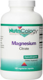 Nutricology Magnesium Citrate Dietary Supplement - Bone & Stress Support, Well-Absorbed, Hypoallergenic, Vegetarian Capsules, Gluten Free - 180 Count