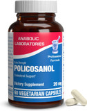 Anabolic Laboratories Policosanol 20Mg Supplements - 60 Vegan Tablets For Cholesterol Support - Sugar Cane Octacosanol Supplements