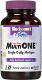 Bluebonnet Nutrition Multi One (Iron Free) Vegetable Capsules For Complete Full Spectrum Multiple, B Vitamins, General Health, Gluten Free, Milk Free, Kosher, 60 Vegetable Capsules, 2 Month Supply