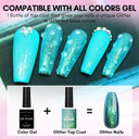 Makartt No Wipe Glitter Gel Top Coat, Green Aurora Uv/Led Top Coat, Long Lasting High Shine Glossy Verdant Elixir 10Ml Gel Nail Polish Top Coat For Manicure, Soak Off By Acetone For Nail Art Makartt No Wipe Glitter Gel Top Coat, Green Aurora Uv/Led Top Coat, Long Lasting High Shine Glossy Verdant Elixir 10Ml Gel Nail Polish Top Coat For Manicure, Soak Off By Acetone For Nail Art