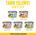 Weruva B.F.F. Omg - Best Feline Friend Oh My Gravy!, Yahoo Yellows! Variety Pack, 2.8Oz Can (Pack Of 12)0.23 Ounce (Pack Of 12)